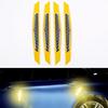 4x Yellow Reflective Carbon Fiber Car Door Edge Protector Anti-collision Sticker