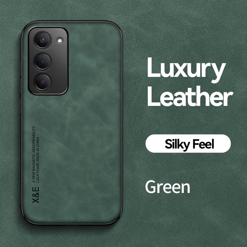 KEYSION Luxury Retro PU Leather Case for Redmi 15 5G 169.5mm Soft Silicone+PC Shockproof Phone Cover for Xiaomi Redmi 15 5G