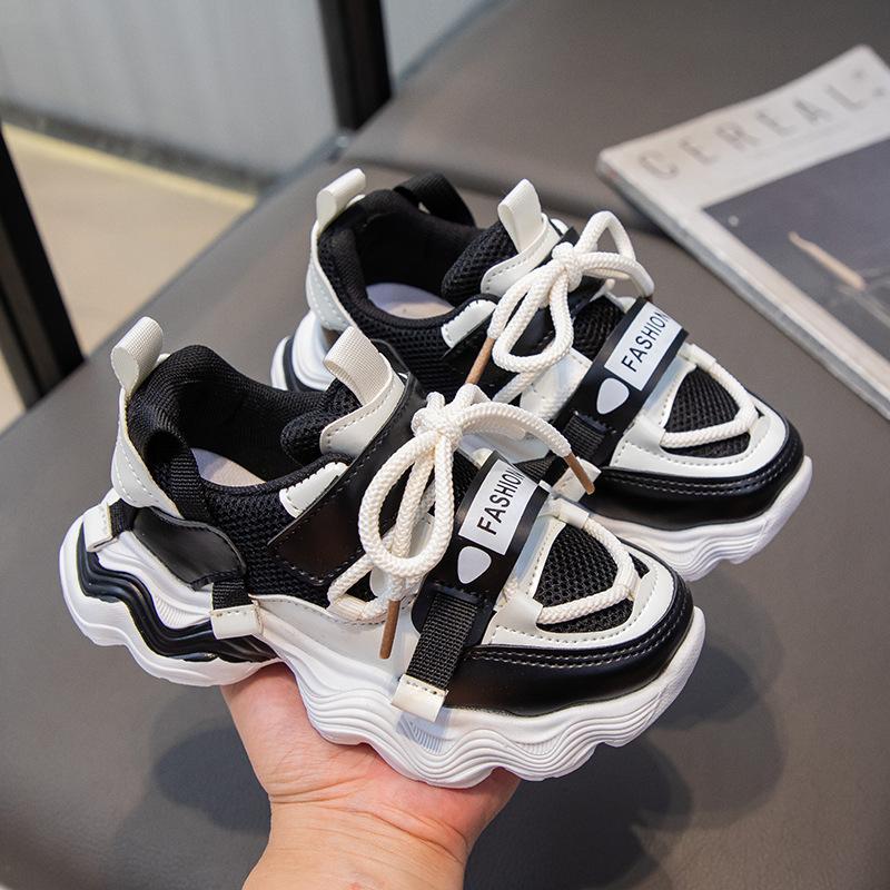 

Обувь для девочек, кроссовки, лето 2025, новые детские сетчатые дышащие спортивные туфли, кроссовки для девочек среднего и старшего возраста 31 чёрный