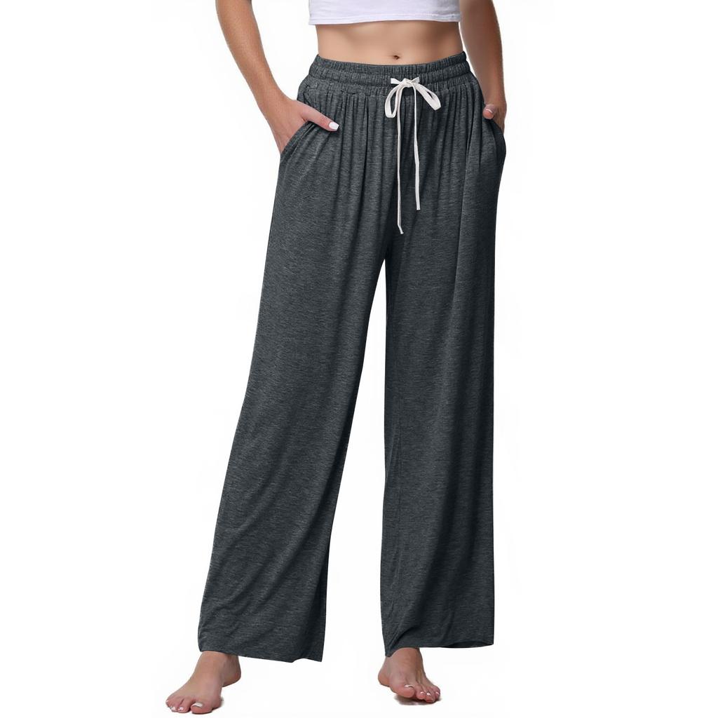 Women's Straight Leg Pants Super Soft Casual Pajamas Home Pants With Pockets