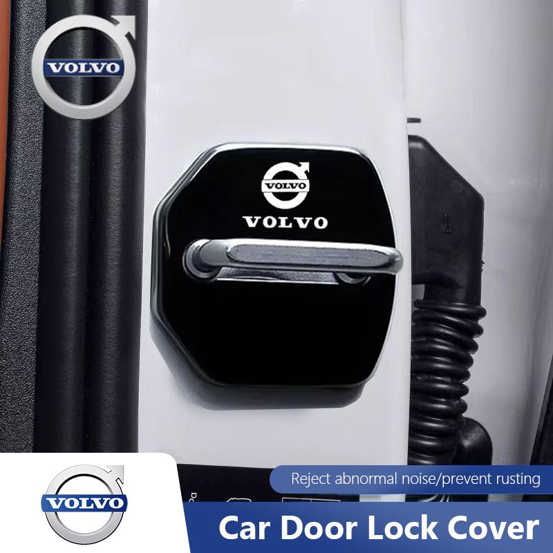 For Volvo 4Pcs Car Door Lock Cover Case Stickers Accessories For Volvo ES90 EC40 EX40 EM90 XC90 V90 V60 XC60 V40 S80 S60 S90 C40 BO7