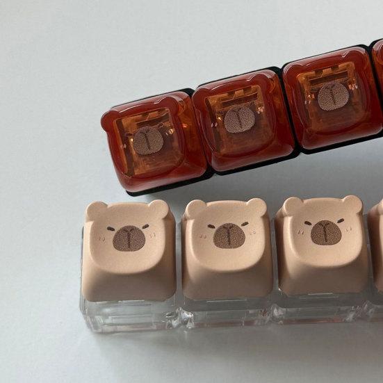 Kapibara Fidget Klaviatūra Streso Malšinimo Klaviatūra Pirštų Spaudiklis Raktų Pakabukas Deimpresijos Mygtukas Sensorinis Žaislas Kuprinės Kabantis Papuošalas