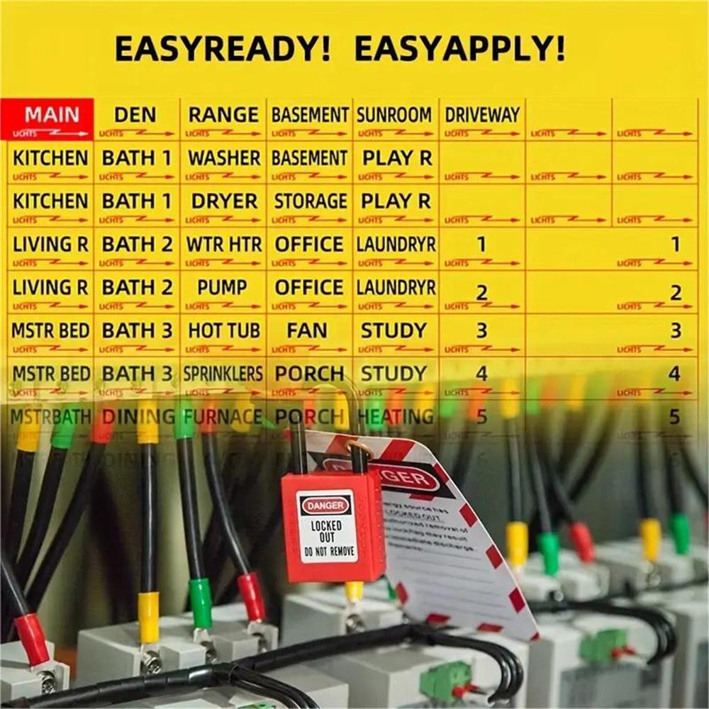 2 Set 129pcs/set New Circuit Breaker Sticker Weatherproof Circuit Breaker Labels