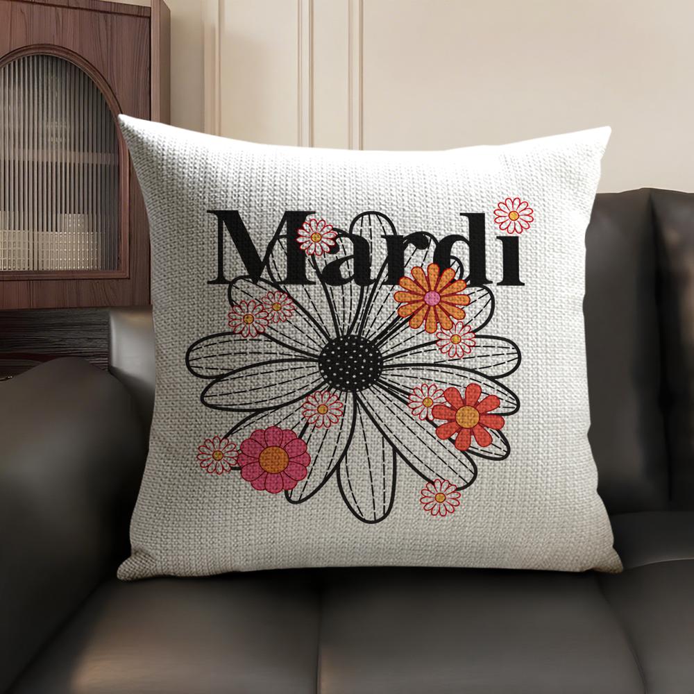 M-Mardi Brand Cushion Cover Natural Linen Organic Fabric Double-Sided Printing Sofa Home Decor Gift Pillow Case