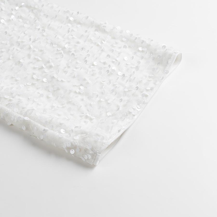 Spring 2025 Women's European & American Street Fashion Bow Sequin A-Line Dress