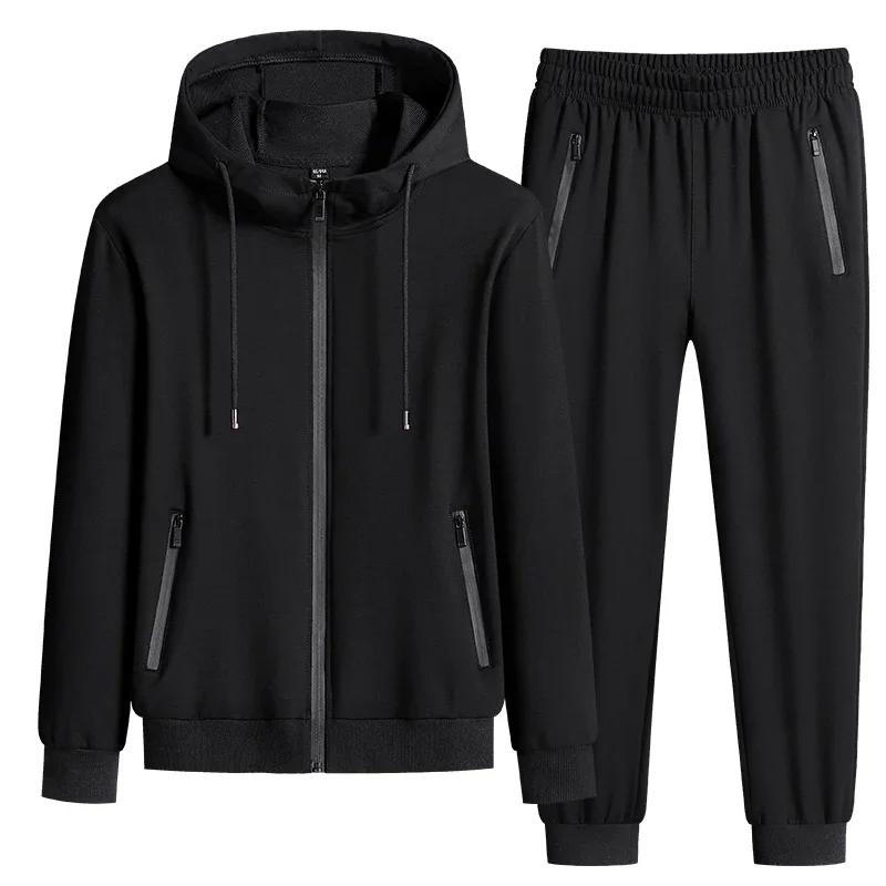 Plus Size Tracksuits Men Sportswear Sets Spring Autumn Clothing Hooded Pants Suit Male 2 Pieces Sweatshirt + Sweatpants 6XL