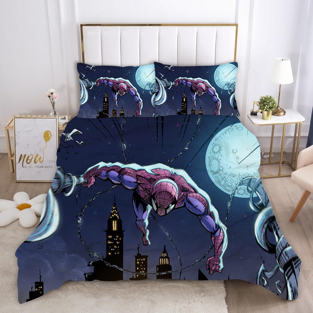 Marvel Comics Spider Man Anime Povlečení Přikrývka 1009 Polyester Vhodné Pro Děti I Dospělé 3dílná Sada