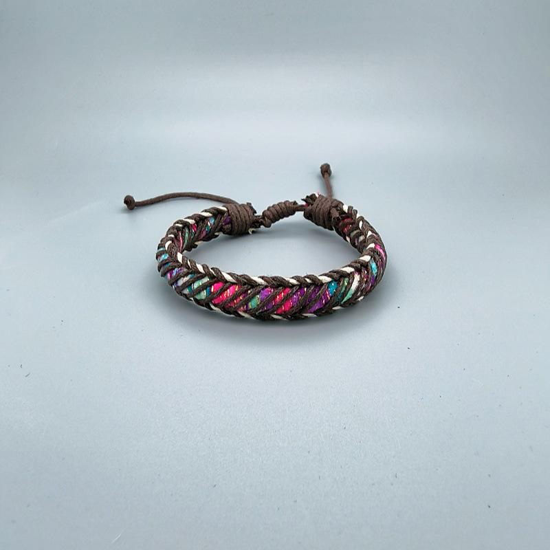 Multicolor Ethnic Style Handmade Woven Friendship Bracelet, Adjustable & Casual