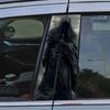 2Piece Swordsman Pattern Vinyl Car B-Pillar Sticker for B-Pillars and Doors on Metal and Plastic Surfaces, Dark Style Auto Parts