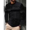 Casual Long-Sleeve T-Shirt for Men Featuring a Round Neck And Trendy Letter Design, Perfect As a Versatile Base Layer