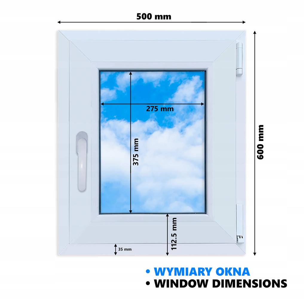 Fenster PVC Goldene Eiche 50X60 Rechts Neu 500X600 Mm Kipp-Dreh-Doppelverglasung
