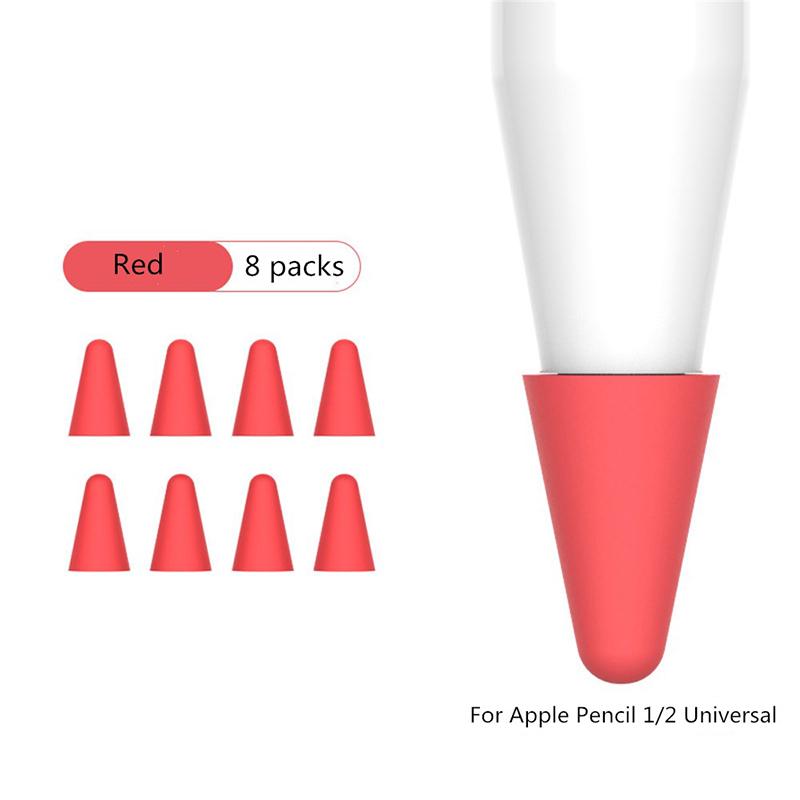 8pcs Soft Silicone Replacement Tip Case For Apple Pencil Touch Screen Stylus Pen Case Nib Protective Cover For Apple Pencil 1 2