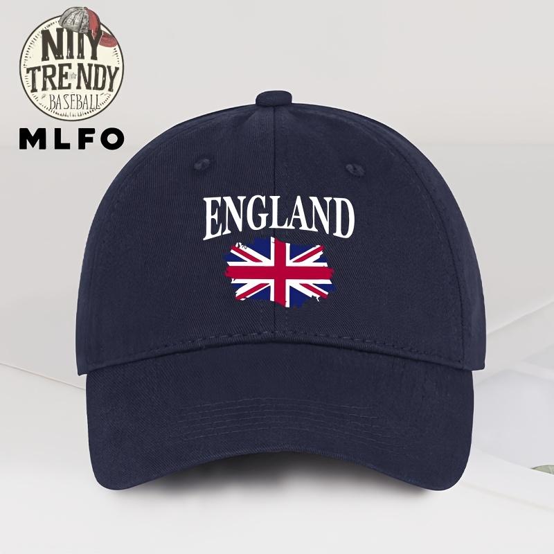 Lightweight Adjustable Baseball Cap with ENGLAND Print Classic Comfortable SoftTop Cap Featuring a National Flag Design Bre