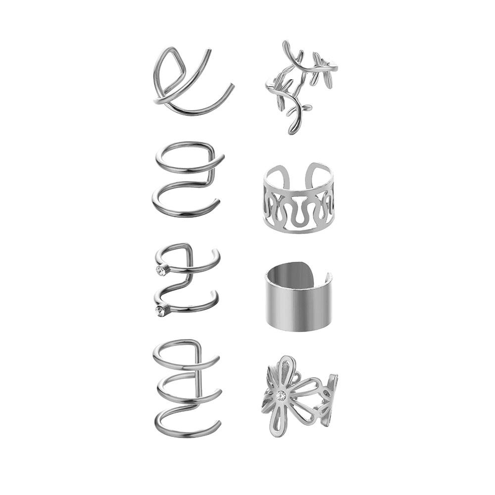Ohrclip-Schmuckset für Damen, aushöhlen, schlicht, modisch, elegant, Paar passende personalisierte Ohrringe