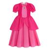 Peach Princess Dress Set - Polyester Fabric Halloween Christmas Carnival Cosplay Costume with Gloves and Crown Rose Pink 120 Cm