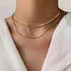 Wanxing 18K gold-plated titanium steel necklace ins wind light luxury cold collarbone chain stainless steel jewelry