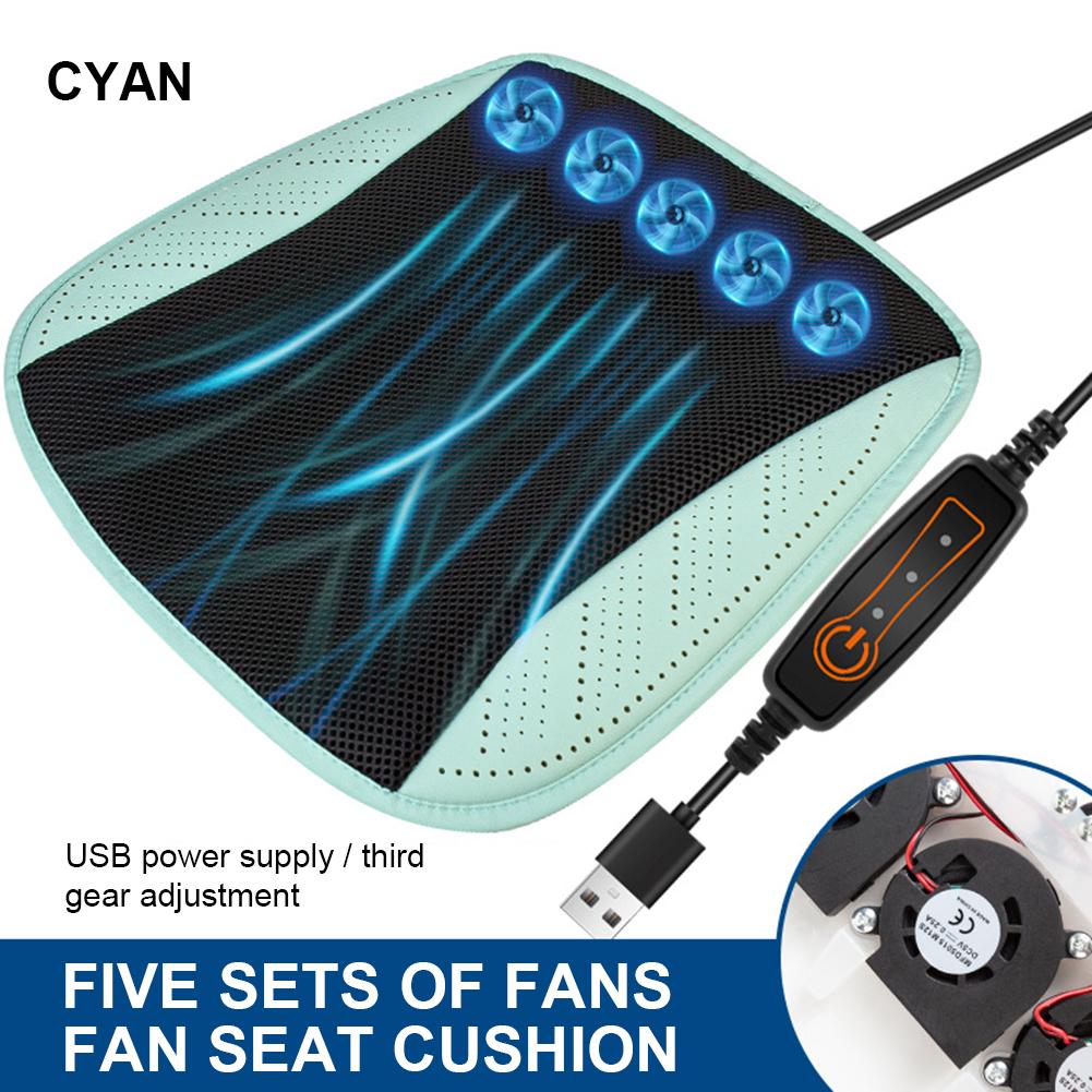 5V-24V Car Summer Cool Air Seat Cushion With The Fan Seat Cover Blowing Cool Summer Ventilation Cushion Seat Cushion Cooling