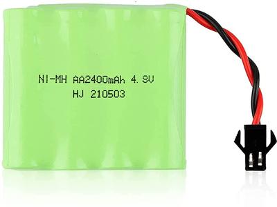 Rechargeable Ni-MH Battery 4.8V 2400mAh | For RC Cars, Rock Crawlers | Fast Charging, 18+ Minute Runtime | 55x48x15mm, 84g, Green