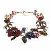 Fashion Colorful Crystal Rhinestone Flamingo Choker Necklace Women Indian Ethnic Statement Large Collar Big Bib Necklace Jewelry