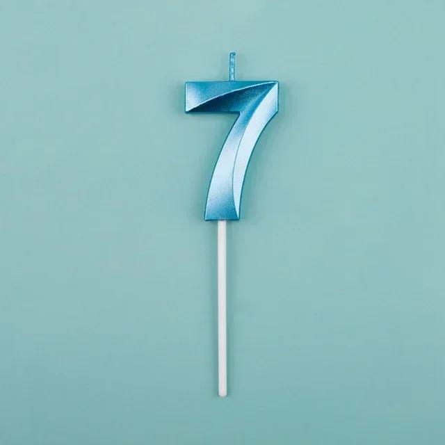 1pcs 0-9 Number Digital Candles Cake Decorations Romantic Blue Pink Candles Topper for Kids Happy Birthday Baby Shower Creative