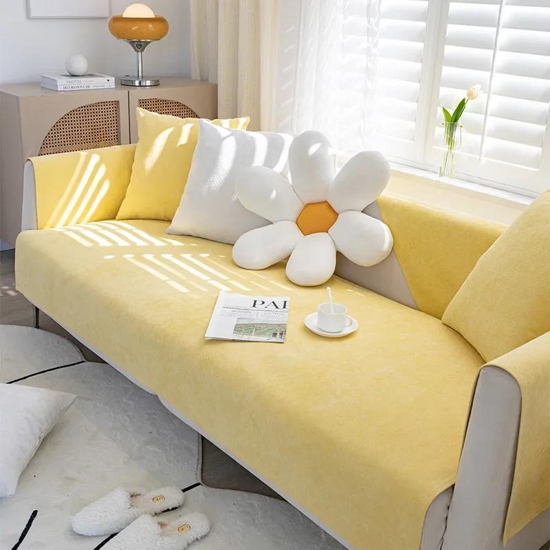 Four Seasons Universal Waterproof Sofa Cover Sofa Pet Changing Pad Nordic Modern Solid Color Non-slip Covers For Sofa Protective