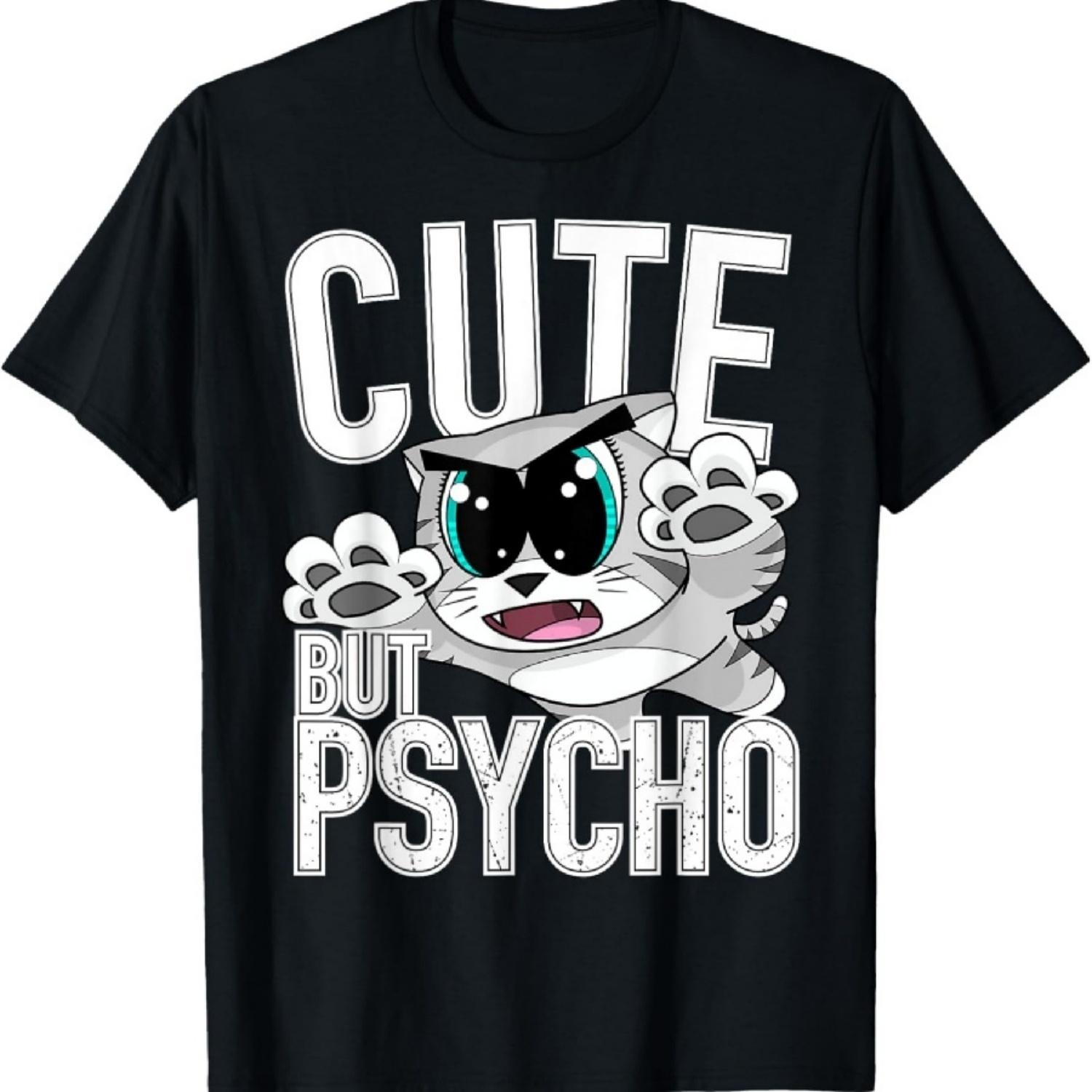 Милая, но психованная юморная женская футболка для мамы, ужасы, готика, панк S