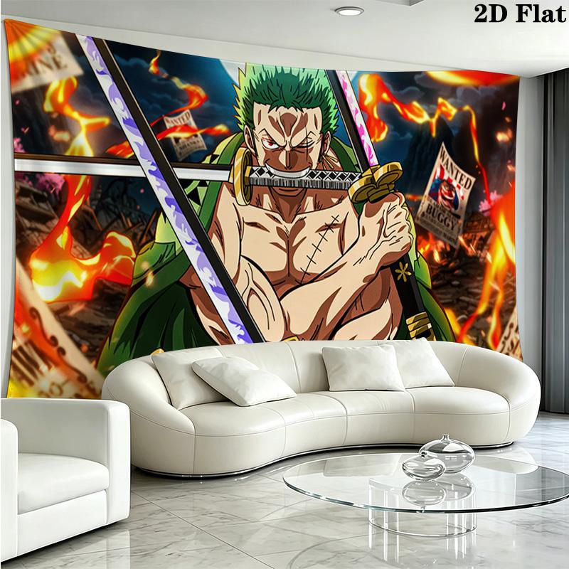 Roronoa Zoro Wall Tapestry Aesthetic Wall Hanging Printed Fabric Blanket Decorative Tapestries for Bedroom Living Room Home Decor
