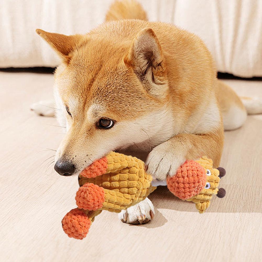 Pet Dog Molar Toy Vent Training Corduroy Voice Plush Toy Dog Tooth Cleaning Supplie Dog Toys for Large Dogs
