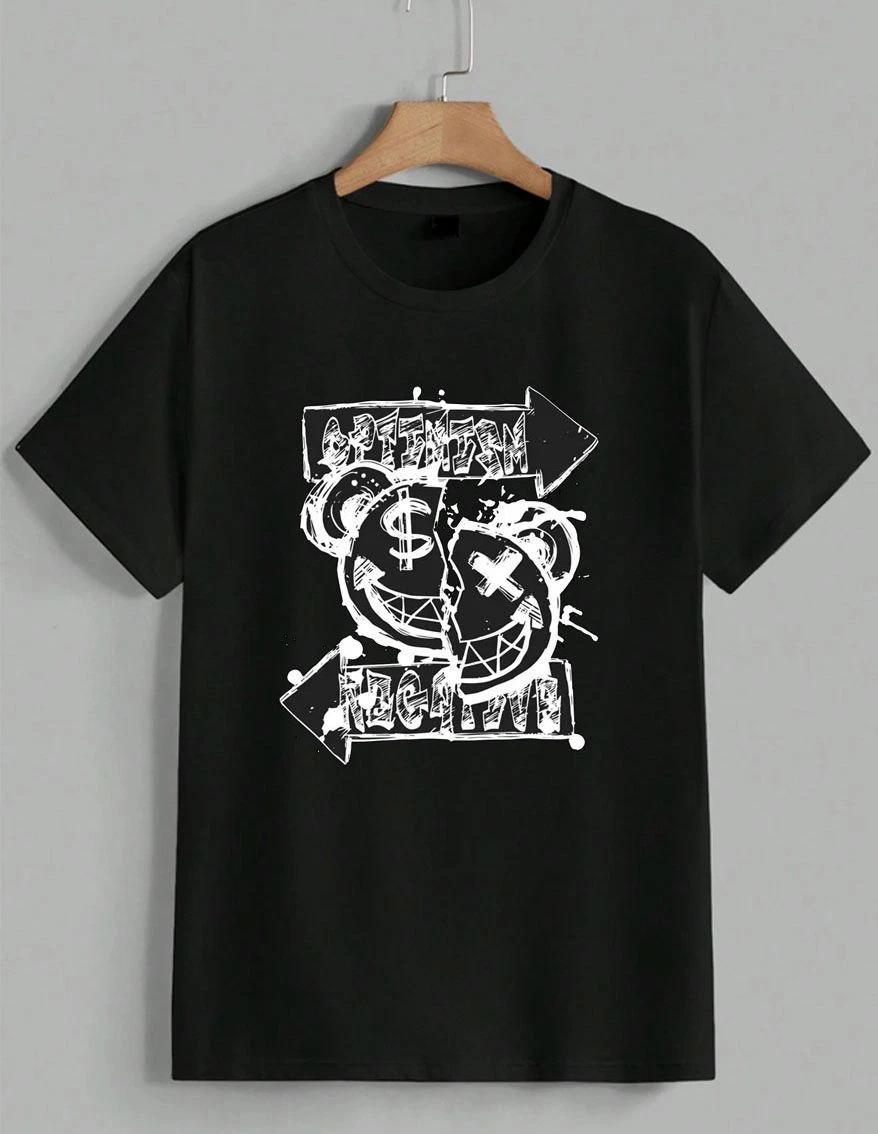 Streetwear Bear Graphic T-Shirt Grunge Style Optimism Negative Urban Tee Unisex L