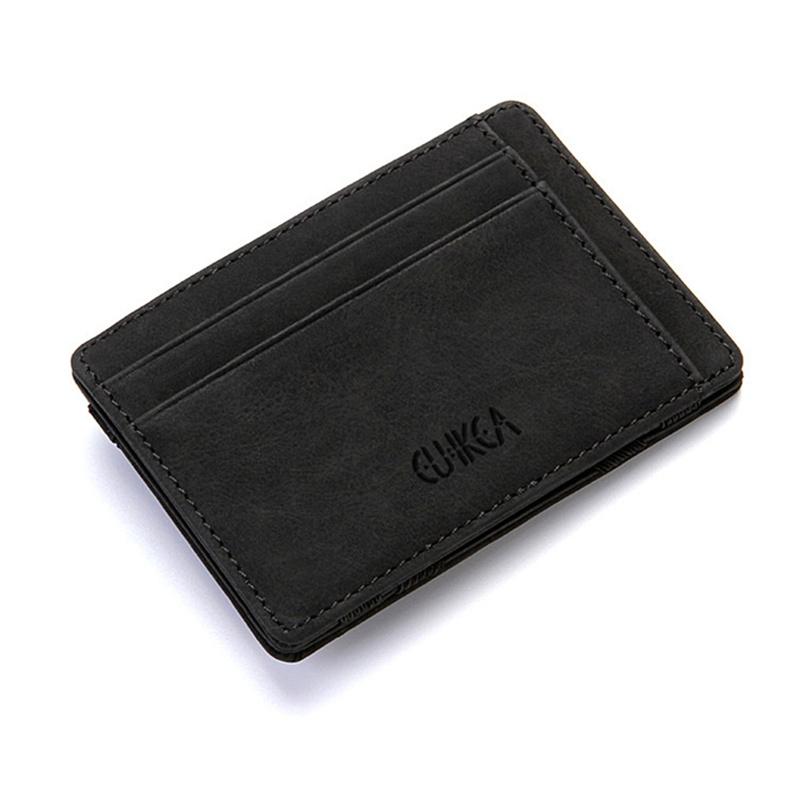 Men Male Pu Leather Small Magic Wallets Zipper Coin Bank Card Case Holder