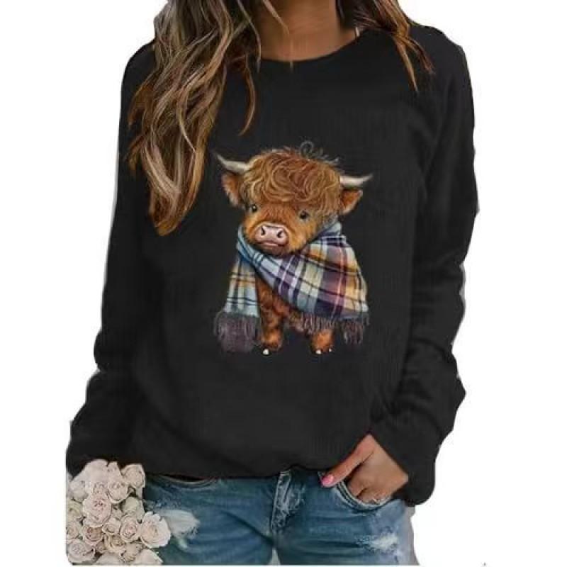 '' Halloween 3D Digital Print Casual Hoodie Women Animal Soft Cotton Blend Long Sleeve Regular Fit