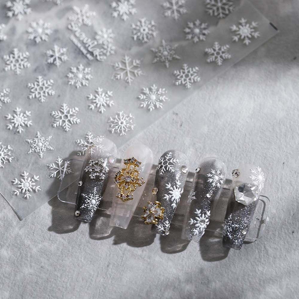 Santa Claus Elk Nail Stickers Christmas Nail Stickers Nail Art Decorations Snowflake Nail Decals