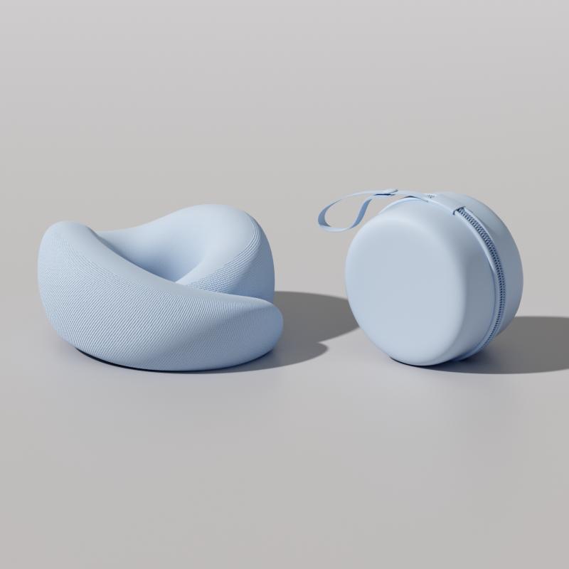 

Дорожная подушка для шеи Подушка из пены с памятью U-образной формы Портативная регулируемая мягкая поддержка шеи Подушки для сна в полдень 28x27x13cm небесно-голубой