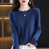 Fashion Woolen Sweater Elegant Cashmere Pullover Women O-Neck Long Sleeve Knitwear Basic Clothing  Jumper Tops