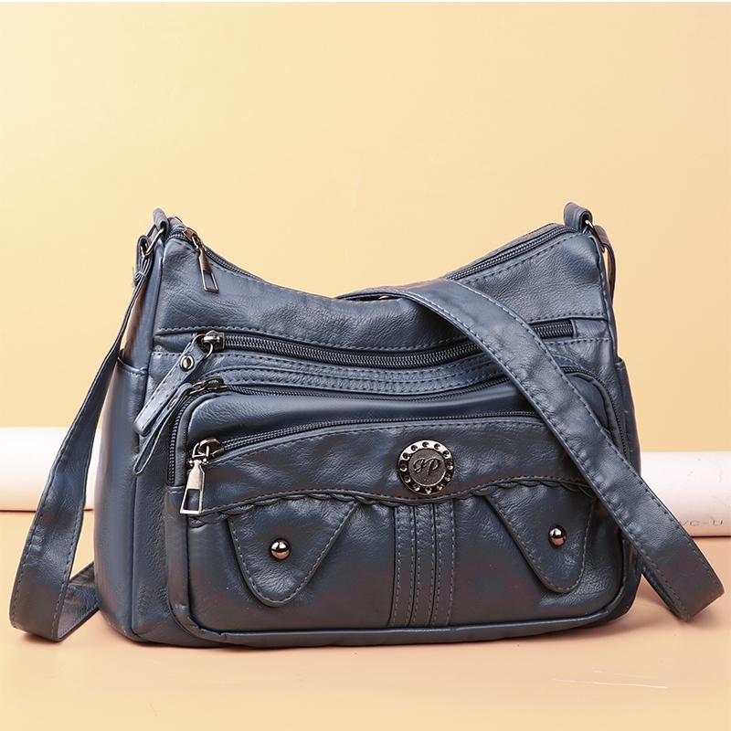 Weiche Leder Mehrfachfach Mehrfach-Taschen Schultertasche Damen Umhängetasche Muttertasche