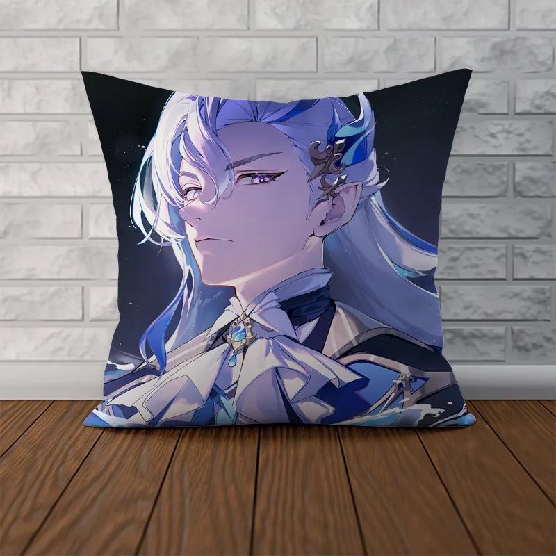 Fall Pillow Cover 40x40 Neuvillette Genshin Impact Decorative Pillowcase Decor 40x40 Pillowcases for Pillows 45x45 Sofa Cushions