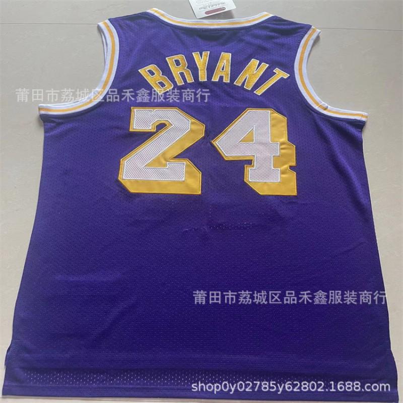 Vintage Koszykarska Koszulka Lakers Kobe Bryant 8 24 Żółto-Niebieska Bawełna Drużynowy Strój Sportowy Mężczyźni Kobiety