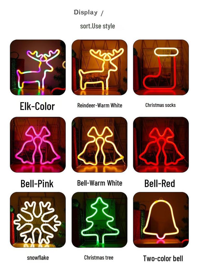Christmas Neon LED Night Light - Influencer-Inspired Holiday Bedroom Decoration