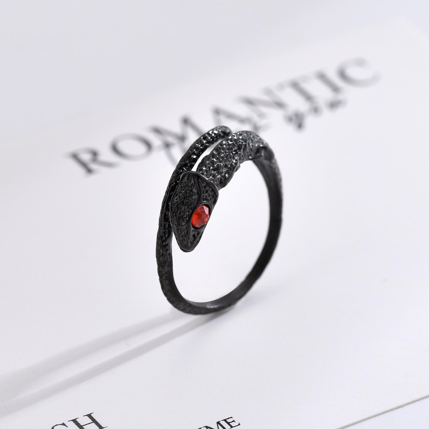 

Серебряное кольцо S925 корейской версии, процесс литья, кольцо с открытой формой ящерицы one size чёрный