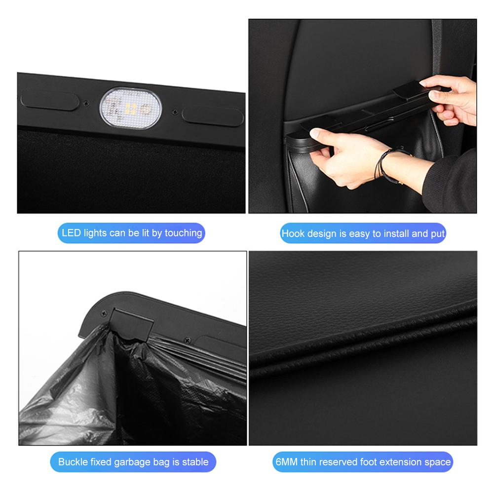 Magnetic Adsorption Car Trash Holder Garbage Storage Bag Leak-proof Back Seat Hanging Storage Pocket for Tesla Model 3/Y