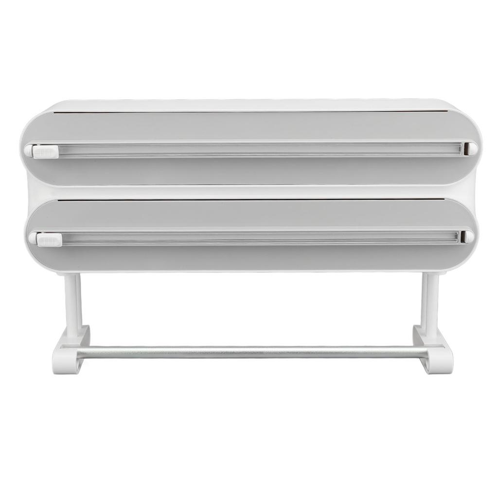 3 In 1 Wrap Cutter Organizer with Paper Towel Holder Magnetic Plastic Aluminum Alloy Space Saving Bi