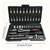 46-Piece Socket Wrench Set - for Automotive Repair and Maintenance,Multi-Functional Ratchet Screwdriver Combination Tool