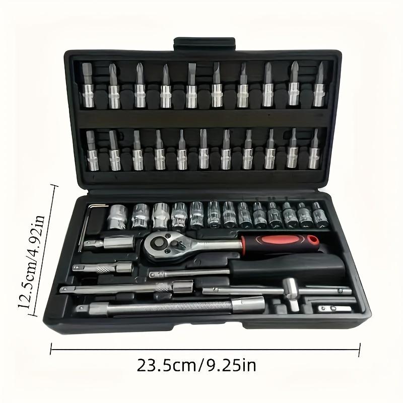 46-Piece Socket Wrench Set - for Automotive Repair and Maintenance,Multi-Functional Ratchet Screwdriver Combination Tool