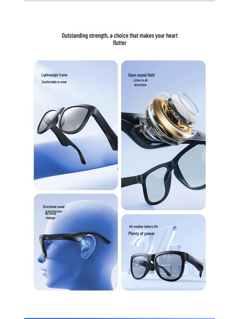 AI Smart Bluetooth Sunglasses: Real-time Translation, True Wireless Music & Calls