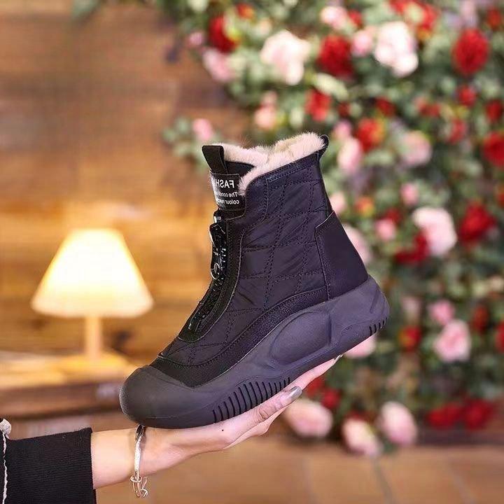 

Winter snow boots New year s new velvet thickened warm high-top boots thick-soled heightening cotton shoes 40 чорний