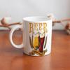 1pc 11oz White Ceramic Mug with Double-Sided Design for Beer Fans, Funny Everyday Drinkware, Ideal Gift for Birthdays and Party Lovers