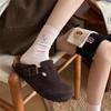 Spring and Autumn Socks: Women's Piffon Cartoon Embroidery Mid-calf Socks, Versatile for Outerwear, Long Calf Pile Socks