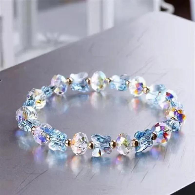 Lovely Butterfly Crystal Beaded Bracelets Women Sweet Temperament Handwork Bracelets&Bangles Charms Jewelry Making Bracelet