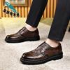 2025 Spring and Autumn New Men's Cowhide Business Casual Leather Shoes Crocodile Pattern Breathable Leather Shoes