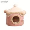 Gemütliches Haustierhaus im Prinzessinnen-Stil für Katzen und Hunde - Warmes Polyester Einfache Montage Perfekt für Herbst/Winter Warmes Katzenbett